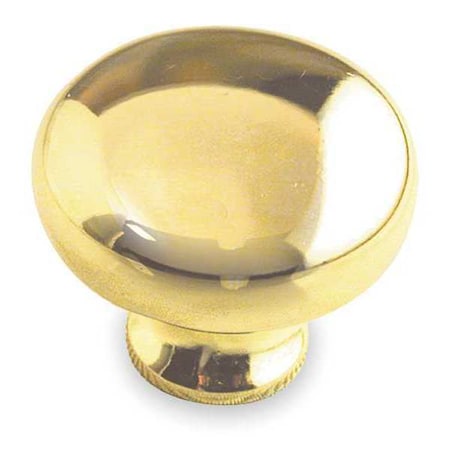 Zoro Select Cabinet Knob, Zinc, Polished Brass, Proj. 1", PK.5 1XNR5