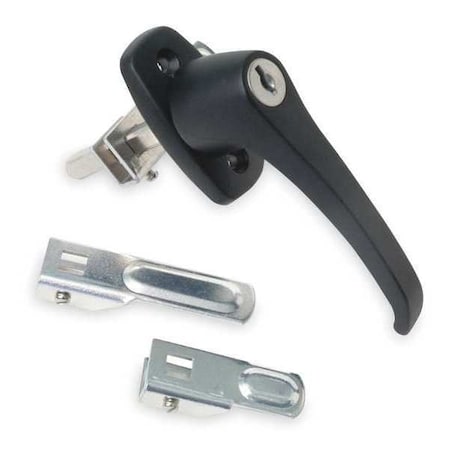 Zoro Select Cam Latch, Keyed, Black Powder Coated, Grip: 2-7/32 in 1XNZ7