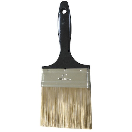 Zoro Select 4" Flat Sash Soft, Polyester Bristle, Paint Brush, Plastic Handle 1XRJ8
