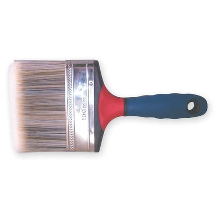 Zoro Select 4" Flat Sash Firm, Synthetic Bristle, Paint Brush, Rubber Handle 1XRK8