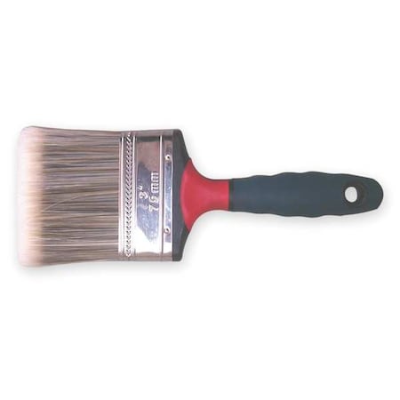 Zoro Select 3" Flat Sash Firm, Synthetic Bristle, Paint Brush, Rubber Handle 1XRK7