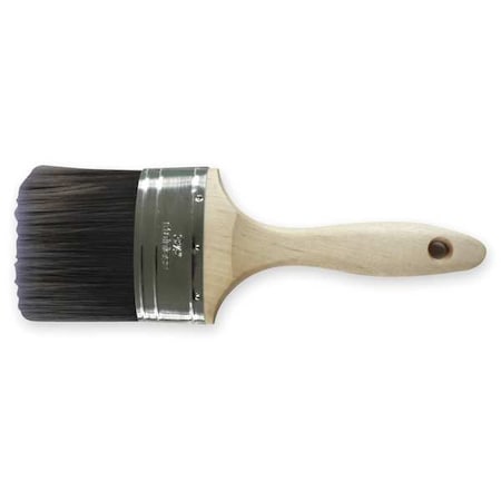 Zoro Select 3-1/2" Wall Firm, Polyester Bristle, Paint Brush, Sealed Wood Handle 1XRN2