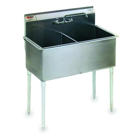 Eagle Group Utility Sink 18 in x 21 in, 2, 2, Floor, Stainless Steel 2136-2-16/4-IF