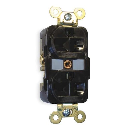 Hubbell Wiring Device-Kellems Straight Blade Receptacle, 6-20R, 20 A, 250V AC, 2 Pole, 3 Wire, Flush Mount, Grounded HBL5462