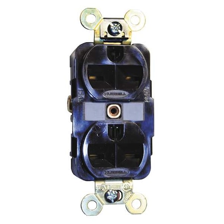 Hubbell Wiring Device-Kellems Straight Blade Receptacle, 6-15R, 15 A, 250V AC, 2 Pole, 3 Wire, Flush Mount, Grounded HBL5662