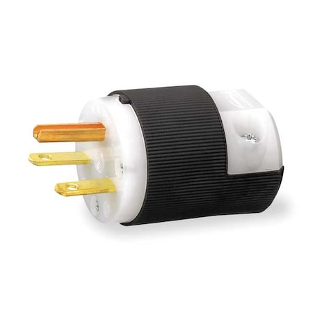 Hubbell Wiring Device-Kellems Straight Blade Plug, 6-15P, 15 A, 250V AC, 2 Pole, Screw Terminals, Grounded HBL5666C