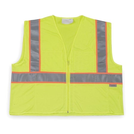 Condor 3XL Class 2 Cool Dry High Visibility Vest, Lime 1YAJ7