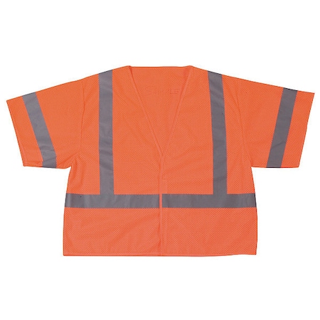 Zoro Select XL Class 3 High Visibility Vest, Orange 1YAR4