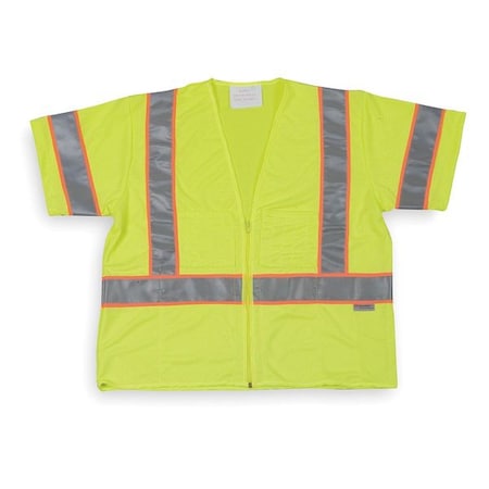 Condor 3XL Class 3 Cool Dry High Visibility Vest, Lime 1YAV4