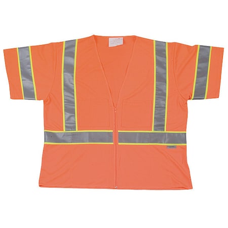 Condor Large Class 3 Cool Dry High Visibility Vest, Orange 1YAU5