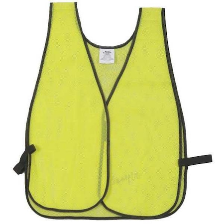 Condor High Visibility Safety Vest, Polyester Mesh, Hook-and-Loop Closure, Lime, M/L 1YAC5