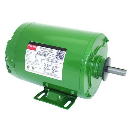 Dayton Agricultural Fan Motor, Split-Phase, 3/4 HP, 115/230V AC, 1,725 Nameplate RPM, 56 Frame 1YBU9BG