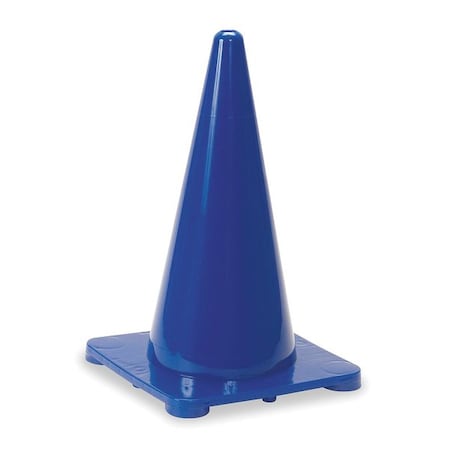 Zoro Select Traffic Cone, Polyethylene, Non-Reflective, 18 in Height, 1.5 lb, Blue 1YBW4