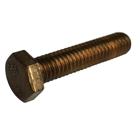 Zoro Select Not Graded, 5/16"-18 Hex Head Cap Screw, Plain Bronze, 1-1/2 in L, 10 PK 1YB94