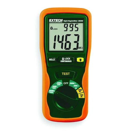 Extech Battery Operated Megohmmeter, 1000V 380260