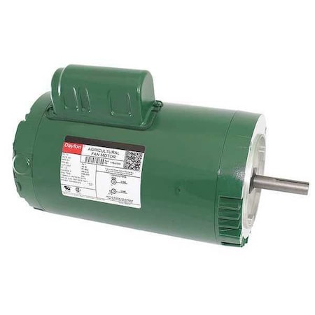 Dayton Agricultural Fan Motor, Permanent Split Capacitor, 1 HP, 230V AC, 850 Nameplate RPM, 56CZ Frame 1YBA7BG