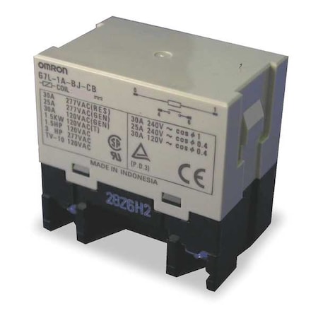 OMRON Enclosed Power Relay, 4Pin, 120VAC, SPST-NO G7L-1A-BJ-CB-AC100/120