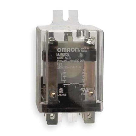 OMRON Enclosed Power Relay, Surface (Side Flange) Mounted, DPDT, 24V AC, 8 Pins, 2 Poles MJN2CE-AC24