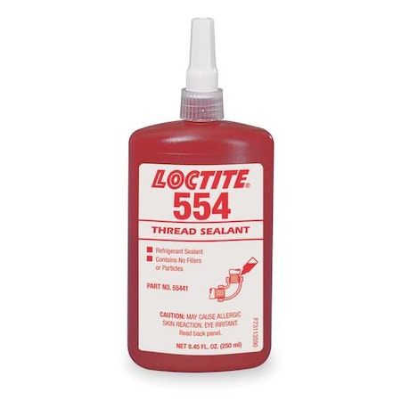 Loctite Pipe Thread Sealant 8.5 fl oz, Bottle, 554, Red, Liquid 135489