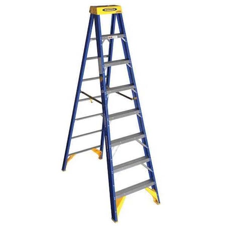 Werner 8 ft Fiberglass Stepladder, 375 lb Capacity OBCN08