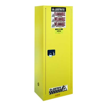 Justrite Hazardous Material Storage Cabinet, 22 gal, 3 Shelves, Steel, 23 1/4 in W x 65 in H x 18 in D 892200