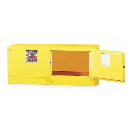 Justrite Hazardous Material Storage Cabinet, 12 gal, 0 Shelves, Steel, 43 in W x 18 in H x 18 in D, Yellow 891300