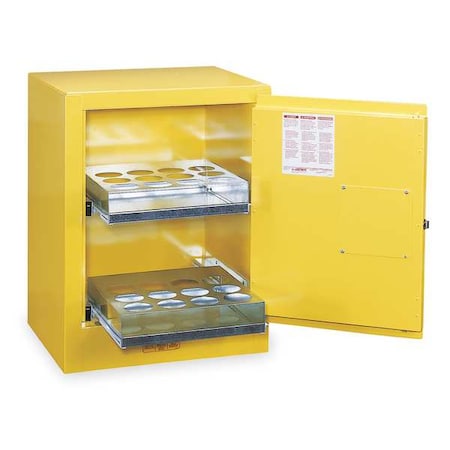 Justrite Hazardous Material Storage Cabinet, 24 Aerosol Cans, 1 Shelves, Steel, 21 in W x 27 in H x 18 in D 890500