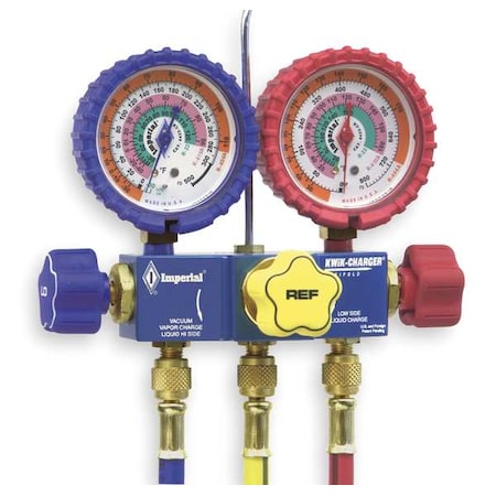 Imperial Mechanical Manifold Gauge Set, 3-Valve 718-CC