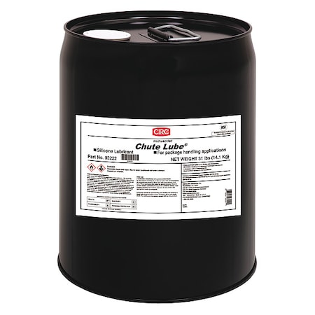Crc Chute Lube, Silicone, H2 No Food Contact, 5 Gal Pail, Yellow 03222