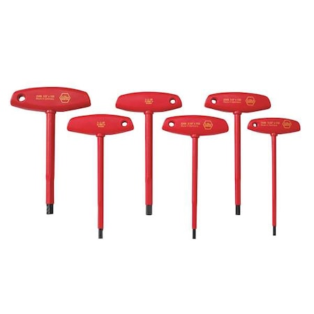 Wiha 6 Piece SAE T-Shape Hex Key Set, 33490 33490 | Zoro