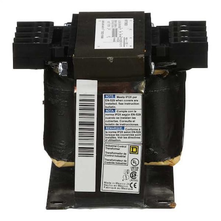 Square D Control Transformer, 250 VA, Not Rated, 120V AC, 208/240/480V AC 9070T250D20