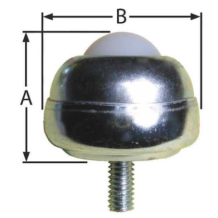 Ashland Conveyor Ball Transfer, Threaded, 1In Ball Dia BT S 1/4-20 1DIA 35 NYL/SS