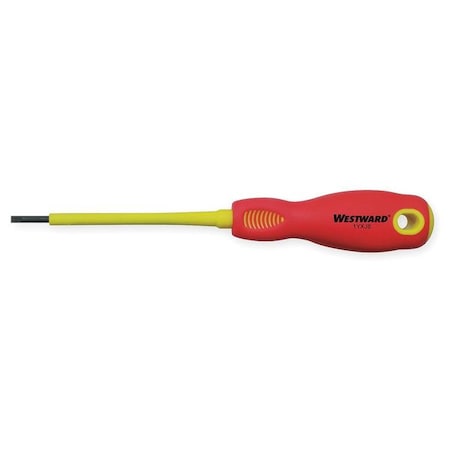 WESTWARD Insulated Slotted Screwdriver 3/32 in Round 1YXJ8