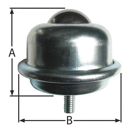 Ashland Conveyor Ball Transfer, Threaded, 1-1/2In Ball Dia BT S 3/8-16 1.5DIA 250 CS/CS