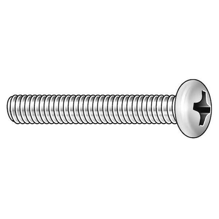 Zoro Select #4-40 x 1-1/8 in Phillips Pan Machine Screw, Plain 18-8 Stainless Steel, 100 PK U51122.011.0112
