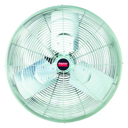 Dayton Corrosion Resistant Standard Duty Industrial Fan, Ceiling Mount, 24 in Blade Dia, 115V, 6,400 cfm 1ZCN8