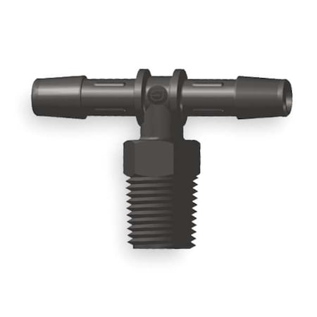 Eldon James Tee, Nylon, MNPT3/8", Barbed3/8", 3/8", PK10 T6-6BN