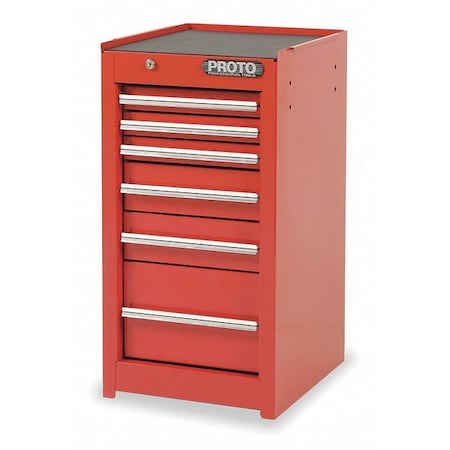 Proto 440SS Side Cabinet, 6 Drawer, Red, Steel, 15" W x 18" D x 29" H J441529-6RD-SC