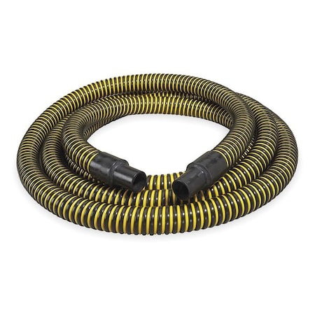 Zoro Select 1-1/2" ID x 20 ft PE Discharge & Suction Hose BK/YL SH150-20-G