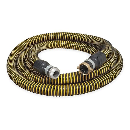 Zoro Select 3" ID x 20 ft PE Discharge & Suction Hose BK/YL 1ZNB3