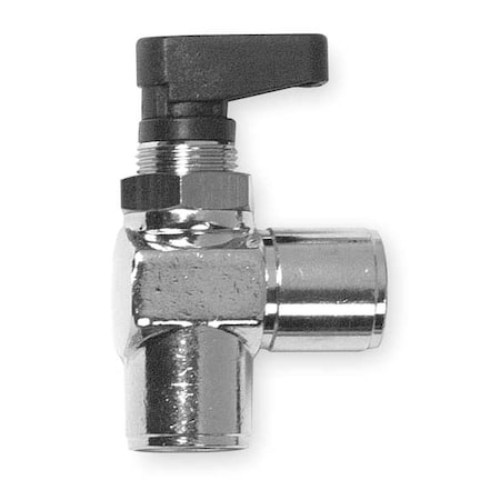Aignep Usa 1/4" FNPT Nickel Brass Mini Ball Valve Angle 86720-04