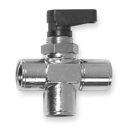 Aignep Usa 3/8" FNPT Nickel Brass Mini Ball Valve 3-Way 86710-06