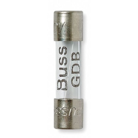 EATON BUSSMANN Glass Fuse, GDB Series, Fast-Acting, 6.30A, 250V AC, 63A at 250V AC, 5 PK GDB-6.3A