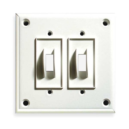 CORTECH Duplex Switch Wall Plates and Covers, Number of Gangs: 2 Polycarbonate and Nylon Blend, White TPDS