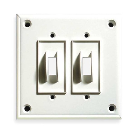 Cortech Duplex Switch Wall Plates and Covers, Number of Gangs: 2 Polycarbonate and Nylon Blend, White TPDS