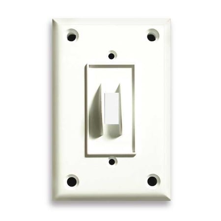 Cortech Single Switch Wall Plates and Covers, Number of Gangs: 1 Polycarbonate and Nylon Blend, White TPSS