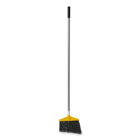 Rubbermaid Commercial 10 1/2 in Sweep Face Angle Broom, Medium, Synthetic, Gray FG638500GRAY