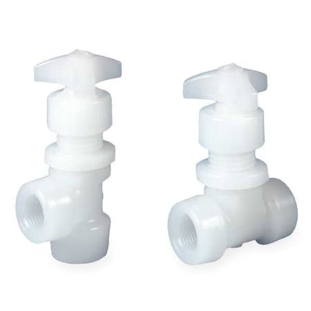 Gf Piping Systems Needle Valve, Straight, PVDF, 1/2 In., FNPT 155522556