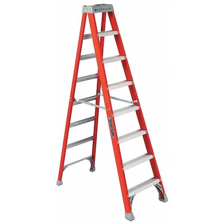 Louisville 8 ft Fiberglass Stepladder, 300 lb Capacity FS1508