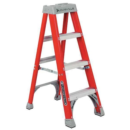 Louisville 4 ft Fiberglass Stepladder, 300 lb Capacity FS1504